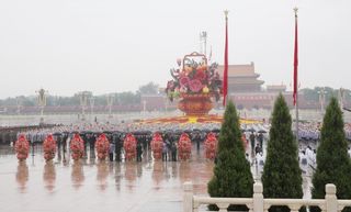 Cérémonie sous la pluie