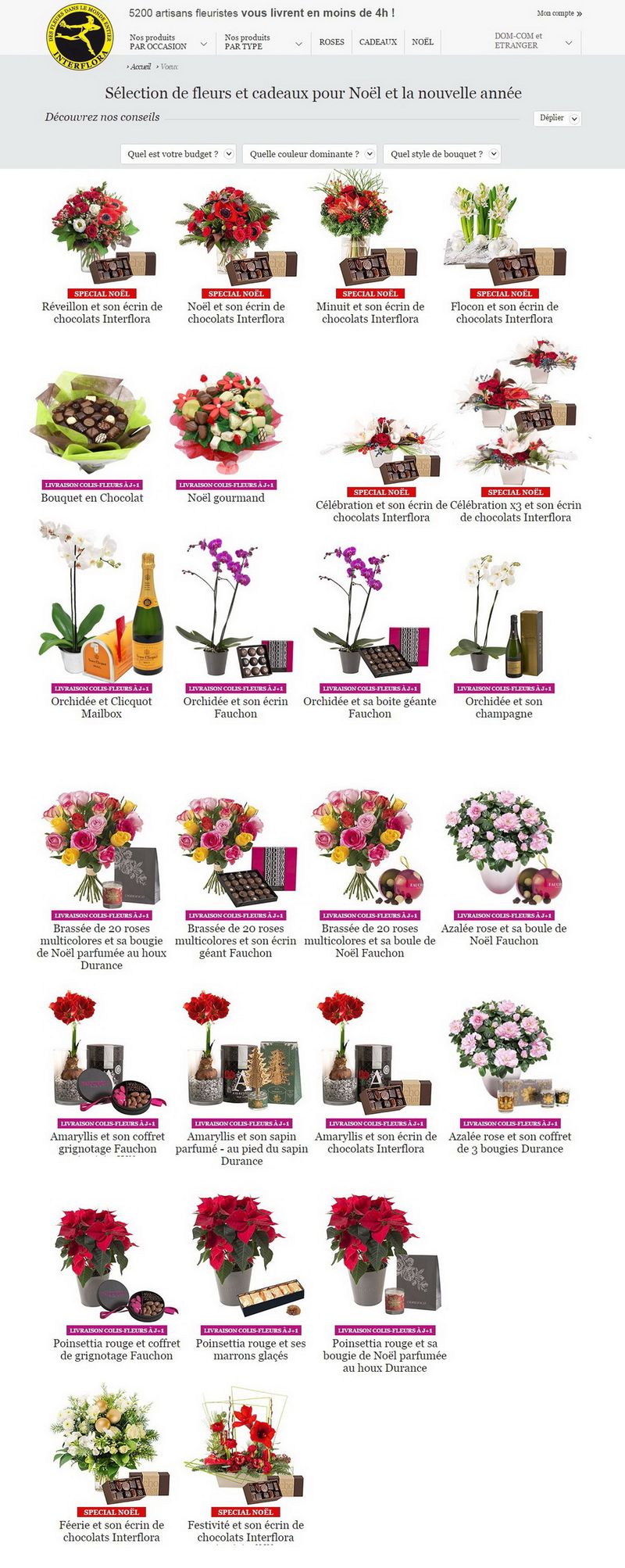 Interflora cadeaux