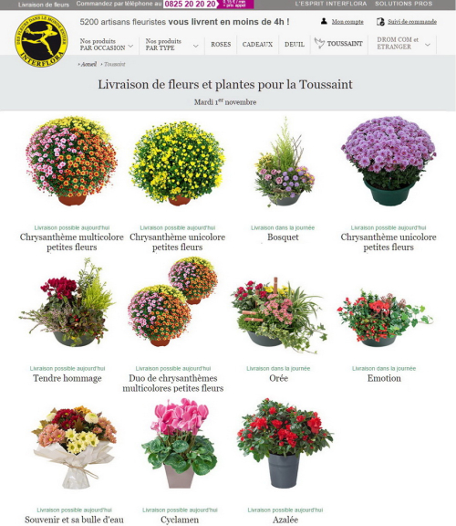 Interflora toussaint 2016