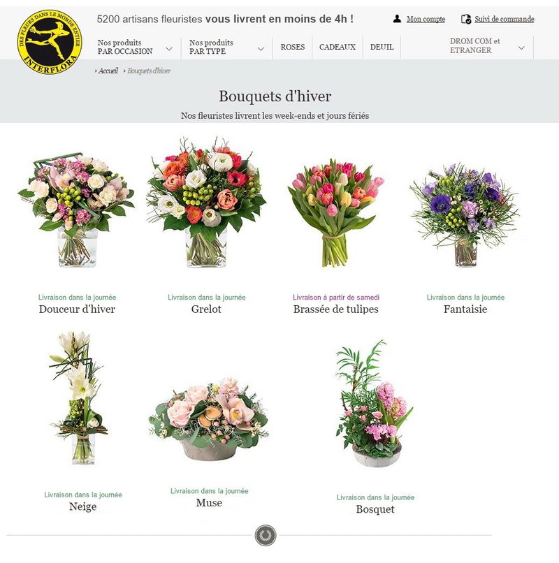 Interflora bouquets hiver